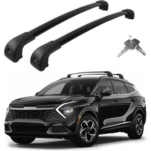 Roof Rack Cross Bars Compatible with Kia Sportage SX/EX & SX/EX Prestige 2023-2025, Adjustable Aluminum Heavy Duty 300 LBS Anti-Theft Lock Cargo Carrier Rooftop Crossbar for Bike, Snowboard, Luggage