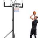 VEVOR Basketball Hoop, 10 ft Height Adjustable Basketball Portable Hoop & Goal, Basketballs Hoop Outdoor, 48 inch PC Backboard & Wheels, Kids, Teens, Adults, Basketball Court, Driveways, Pools, School