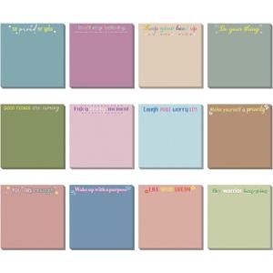 Zonon 24 Pieces Cool for School Sticky Notes Inspirational 3 x 3 Inch Classroom Theme Notepads Back to School Gift for Teacher Nurse Employee Appreciation Studying Office Supplies (Colorful Style)