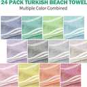 YSYJ Turkish Beach Towel Set of 24 Oversized Beach Towels 36 x 71 Inches Sand Free Turkish Bath Towels Quick Dry Pool Towels 12-Color Mix Pack