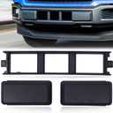 Front Bumper Guards Pads Inserts End Caps & Lower Center Grille Cover Trim Panel Fit For 2018 2019 2020 Ford F150 Black