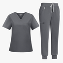 Scrubs for Women Set Medical Uniform - Stretch Slim Fit V-Neck Scrub Top & Jogger Pant with 9 Pockets, Size M