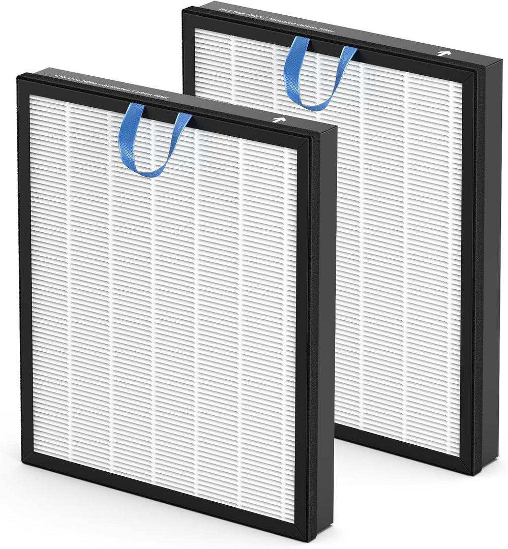 2 Pack Vital 200S Replacement Filter Compatible with LEVOIT Vital 200S Air Purifier, 3-in-1 H13 Grade True HEPA, High-Efficiency Activated Carbon Vital 200S-P Replacement Filter, Vital 200S-RF, White (Vital 200S White-Original)
