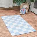 Ralxion Checkered Dog Feeding Mat, Absorbent Mats for Dog Food and Water Bowl, Dispenser, Retro Aesthetic Light Blue Checkerboard Pet Placemat for Dogs, Cats, Puppy Accessories, 16" X 24