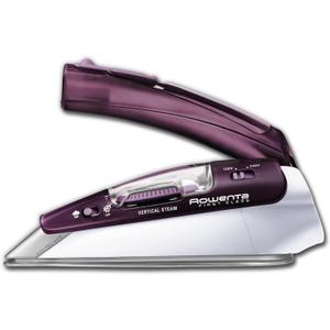 Rowenta Travel Iron, Pro Compact Stainless Steel Soleplate Hand Held Steamer Iron for Clothes, 200 Microsteam Holes, 1000 Watts Ironing, Fabric Steamer, Dual Voltage, Mini Iron, Purple, DA1560