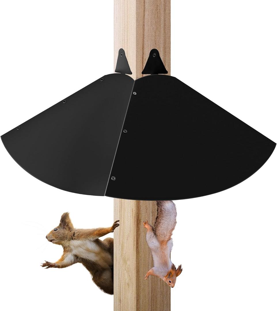 Metal Squirrel Baffle for 4x4 Post, Square Squirrel Proof Baffles, Outdoor Guard for Wooden Pole to Anti Squirrel and Raccoon, 1 Pack