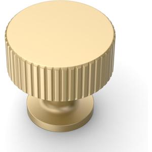 Asidrama 10 Pack Brushed Gold Kitchen Cabinet Knobs Drawer Cabinet Hardware Zinc Knobs for Dresser Drawers (Single Hole Knob)