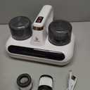 Amzany Mattress Vacuum Cleaner - 5-in-1 Cordless Bed Vacuum Cleaner, Powered by UV-C Light & Ultrasonic Technology, 16Kpa Strong Suction,Low Noise,Suitable for Dust, Pet Hair, Etc. (White)