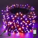 BlcTec Halloween Lights 300 LED 108FT Halloween String Lights with 8 Modes, UL Certified, Connectable, Waterproof, Timer for Outdoor Indoor Yard, Porch, Trees, Haunted House Decorations, Orange Purple