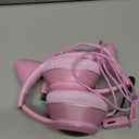 Cat Ear Gaming Headphones Wired AUX 3.5mm with LED Light, VIGROS Flashing Stereo Game Headphones Surround Sound Over-Ear Headsets with Microphone Fit Kids & Adult for PC, PS4, Switch, Mobile, Laptop (Pink)