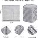 5 x YinQin 10 PCS Double Layer Stainless Steel Cleaning Cloth Non Scratch Steel Mesh Scrubber Dishwashing Cloths 20x20 cm Quick Dry Metallic Wire Dish Cleaning Rag Towel for Kitchen Dish Sink Stove Top