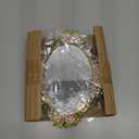 Gold Mirror Vanity Tray, Hand Painted Decorative Jewelry Tray, Metal Makeup Tray for Vanity, Dresser, Countertop