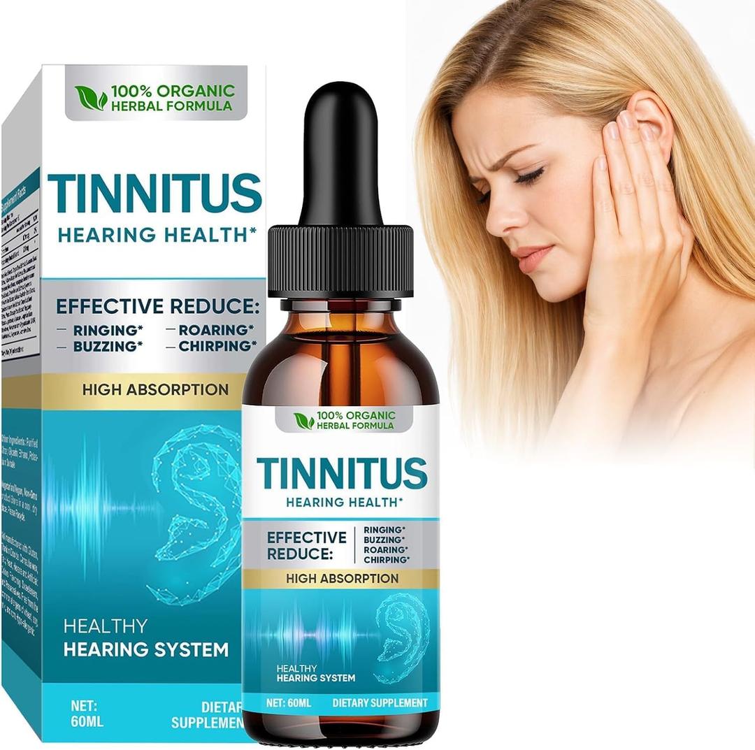 Tinnitus Relief for Ringing Ears, Natural Tinnitus Support Drops, Effective Support for Men & Women, 2 Fl Oz
