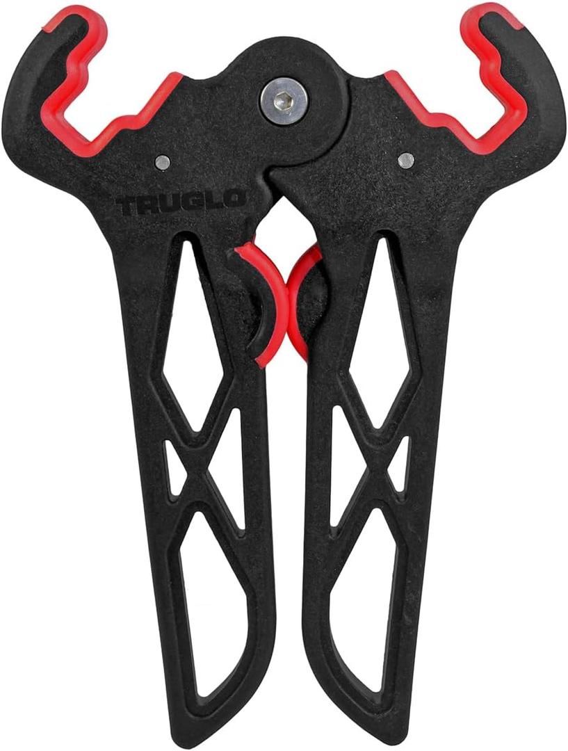 TRUGLO Bow Jack Lightweight Durable Portable Folding Bow Stand for Bowhunting w/Integrated Finger Tabs & Overmolded Rubber Grips (Mini Leg (5.8 in); Standard Limb (2.75 in))