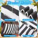 VitalCozy 4 Pack Pure Cotton Pool Chair Covers, Lounge Chair Cushion Covers with Top and Side Pockets Furniture Covers Extra Large Beach Towels for Indoor Outdoor Patio 30 x 85 Inch(Gray) (Grey)