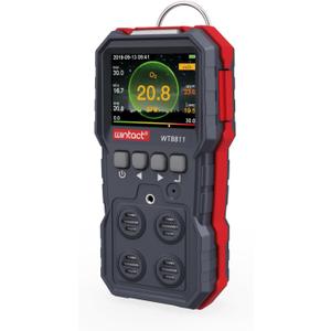 Wintact 4 in 1 Gas Leak Detector, Monitor Multi Gas Alarm Sniffers Combustible, Natural, Methane, Propane, Carbon Monoxide, Hydrogen Sulfide, Oxygen for Home, RV, Sewer