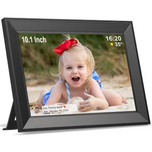 Frameo Digital Picture Frame WiFi 10.1Inch Digital Photo Frame Electronic HD 1080P IPS Touch Screen,Auto-Rotate,Easy to use Load from Phone Share Pohto Video Gifts for mon Father Women Wedding