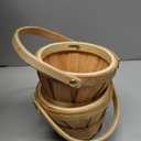 Marsui 10 Pcs Mini Wooden Apple Baskets Bulk for Gifts 4 x 5.1 Inch Mini Berry Baskets with Handle for Picnic Garden Picking Fruit Strawberry Flowers Crafts Picnic Home Wedding Party Decor