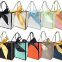 TKSBAG 20 Pack Gift Bags with Handles & Ribbon, Assorted Colors Party Favor Bags Bulk for kids Birthday, Baby Shower, Bridal Shower, Back to School-Small