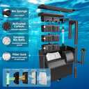 Large Hang on Back Aquarium Filter 344GPH for 40-150 Gallon Fish Tank, U-V Light Big Canister w/ Filters High Flow 5-Stage Green Killing Deodorization Machine Keep Fresh& Saltwater Water Crystal Clear