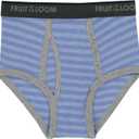 Fruit of the Loom Boys' Tag Free Cotton Briefs Underwear (Assorted Colors) (Large, Boys  10 Pack  Blue/Grey/Red)