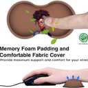 Desk Pad, Extended Large Mouse Pad with Stitched Edges (31.5X11.8In), Ergonomic Mouse Wrist Rest Support, Waterproof Computer Keyboard Mouse Mat, Cute African Black Girls XXL Brown Gaming Mouse Pad