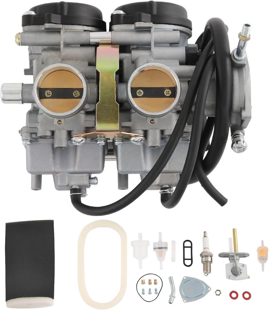 Carburetor with Fuel Valve Petcock Switch Air Filter Foam Replacement For Yamaha Raptor 660 660R YFM660 YFM 660R ATV Quad Carb 2001-2005 Carb Replaces 5LP-14900-00-00 5LP-14900-20-00 5LP-14900-30-00