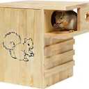 Large Squirrel House for Outside Nesting - XL Large Squirrel House for Outside with Exterior Porch, Wooden Nesting Box Squirrel Chipmunks and Small Animals