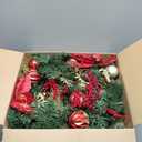 WBHome Pre-lit 9 Feet/108 Inch Christmas Garland Classic Red&Gold Themed with 50 LED Lights Holiday Decorations, Battery Operated (Batteries NOT Included)