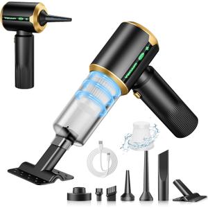 Car Handheld Vacuum Cordless: Car Vacuum Cleaner with 16000Pa Ultra-Strong Suction, Brushless Motor & HEPA Filter - Lightweight Design for Driver and Office Worker - Off Black