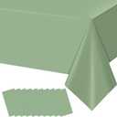 10Pack Sage Green Plastic Tablecloths for Rectangle Tables, Light Green Disposable Tablecloth, Waterproof Sage Green Table Cover for Birthday Bridal Wedding Baby Shower Party Decorations, 54 X 108Inch