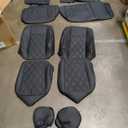 for Tacoma Seat Covers Custom Fit for 2016-2023 Crew Double Access Cab/Extended Cab Toyota Tacoma with Water Proof Faux Leather - Center Console Armrest Covers - Fully Covered (Black)