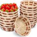 20 Pack Bamboo Bread Basket, 6.5 Inch Round Gift Baskets, Woven Fruit Baskets, Food Serving Baskets, Food Storage Basket for Kitchen Restaurant or Decor and more, by GNIEMCKIN