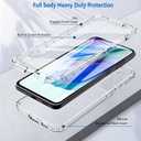 3 x Hensinple for Samsung Galaxy S21 FE Case, Samsung S21 FE Case with Built-in Screen Protector, 360 Full Body Military Grade Drop Protection Silicone Bumper Cover Phone Case for Samsung S21 FE (Clear)