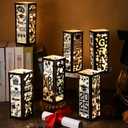 Honoson 12 Pcs Light Up Graduation Centerpieces Class of 2025 Graduation Lanterns Boxes with LED String Lights Congrats Grad Table Decorations for College High School Party Photo Props (Black)