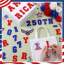 2 x Yungyan 70 Pcs 250th Anniversary Patch Iron on Chenille 4th of July Patriotic USA Liberty Embroidered Patch Flag Independence Day for Hats Backpacks Vests Bags Dog Harnesses