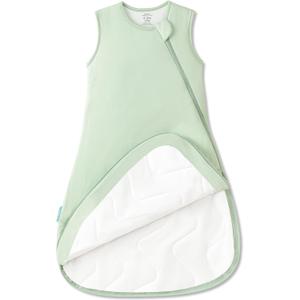 PurComfy Supersoft Sleep Sack 1.0 TOG, Premium Bamboo Viscose Baby Sleeping Bag 2-Way Zipper Sleep Sack Baby Wearable Blanket (3-6 Months, Sage)
