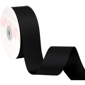 VATIN Black Grosgrain Ribbon, 1-1/2" x Continuous 50 Yards, Black Polyester Grosgrain Ribbon,Use for Bows DIY Hair Accessories, Gift Wrapping, Craft and Sewing