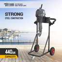 TUFFIOM Outboard Boat Motor Stand, Heavy Duty Outboard Engine Stand Carrier Cart Dolly, Boat Motor Support Stand 40lbs Capacity w/Lockable Swivel Wheel for Motor Storage, Repair, Maintenance