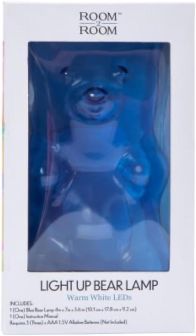 Generic Room 2 Room Pink Light-Up Gummy Bear Lamp Light 4in X 7in, BlueBear24