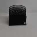 Inclined Desk File Organizer, 5-Section Vertical File Folder Holder Stand Metal Rack File Sorter for Office Classroom Desktop Organization (Black, 1Pack)