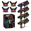 ArmoGear Set of 4 Laser Tag Guns with Vests  Laser Tag Set for Kids and Adults  Toy Guns with 150 ft Range, Night Vision, Invisibility Mode  Battery Operated  Multiplayer Outdoor Game for Ages 8+