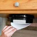 Camco 9-inch Pop-A-Plate Plastic Plate Dispenser | Ideal for Compact Spaces, RVs and Trailers | Mounts Under Cabinets or Shelves | Black (57006)