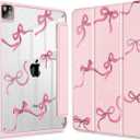 May Chen for iPad Pro 11 inch M2 4th Generation 2022, iPad Pro 11 3rd/2nd/1st Gen, Case with Transparent Shockproof Back Cover [Built-in Pencil Holder, Auto Sleep/Wake, Bows Pink