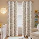 jinchan Nursery Curtains 95% Blackout Pink 84 Inch Long Floral Curtains for Girls Room, Farmhouse Drapes for Living Room Bedroom Darkening Window Treatment Grommet Top Set of 2 Panels