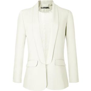 Urban CoCo Women's Office Blazer Jacket Open Front Womens Blazers for Work Professional (XX-Large, White)