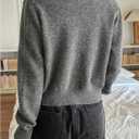 Milumia Women's Cropped Cardigan Button Down Crewneck Long Sleeve Knit Fall Sweater Jackets (M)