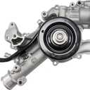 Melling Water Pump, Mechanical, Black Pulley, 4.67 in Hub Height, Aluminum, Natural