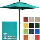 EliteShade USA 10-Year-Non-Fading 6x6Ft Square Market Umbrella Patio Outdoor Table Umbrella with Ventilation, Teal