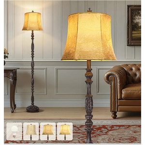 Sculptural Floor Lamp Faux Leather